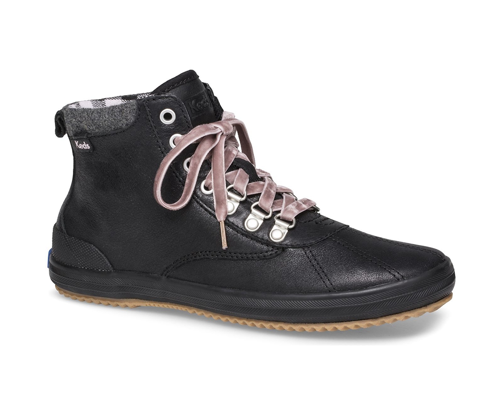 Keds Womens Boots Black - Scout Water-Resistant Leather w/ Thinsulate™ - 579IGKQUY